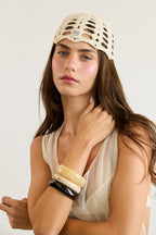 Cream Crochet Skull Cap