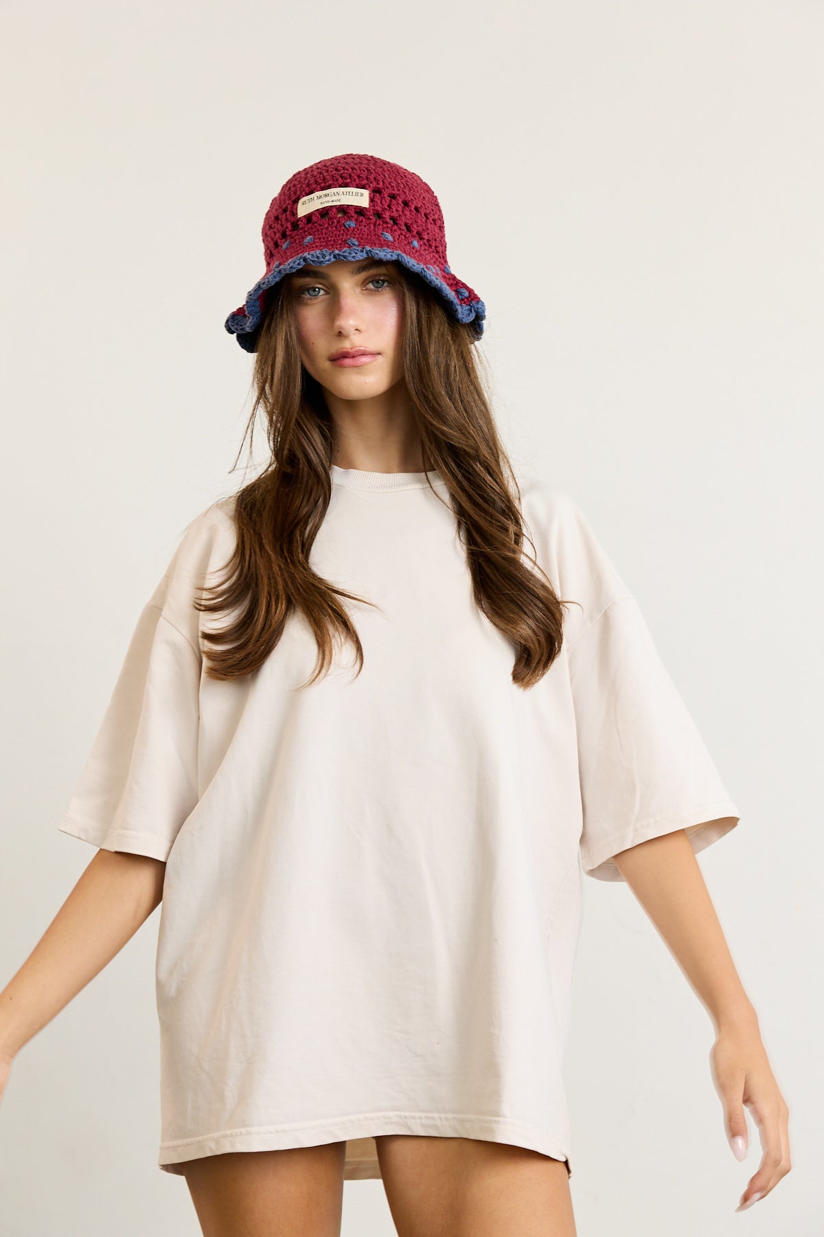 Polka Dot Crochet Bucket Hat