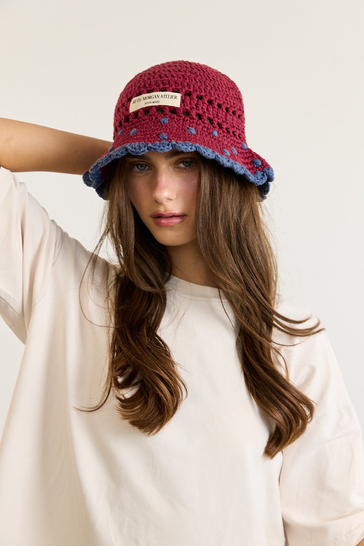 Polka Dot Crochet Bucket Hat