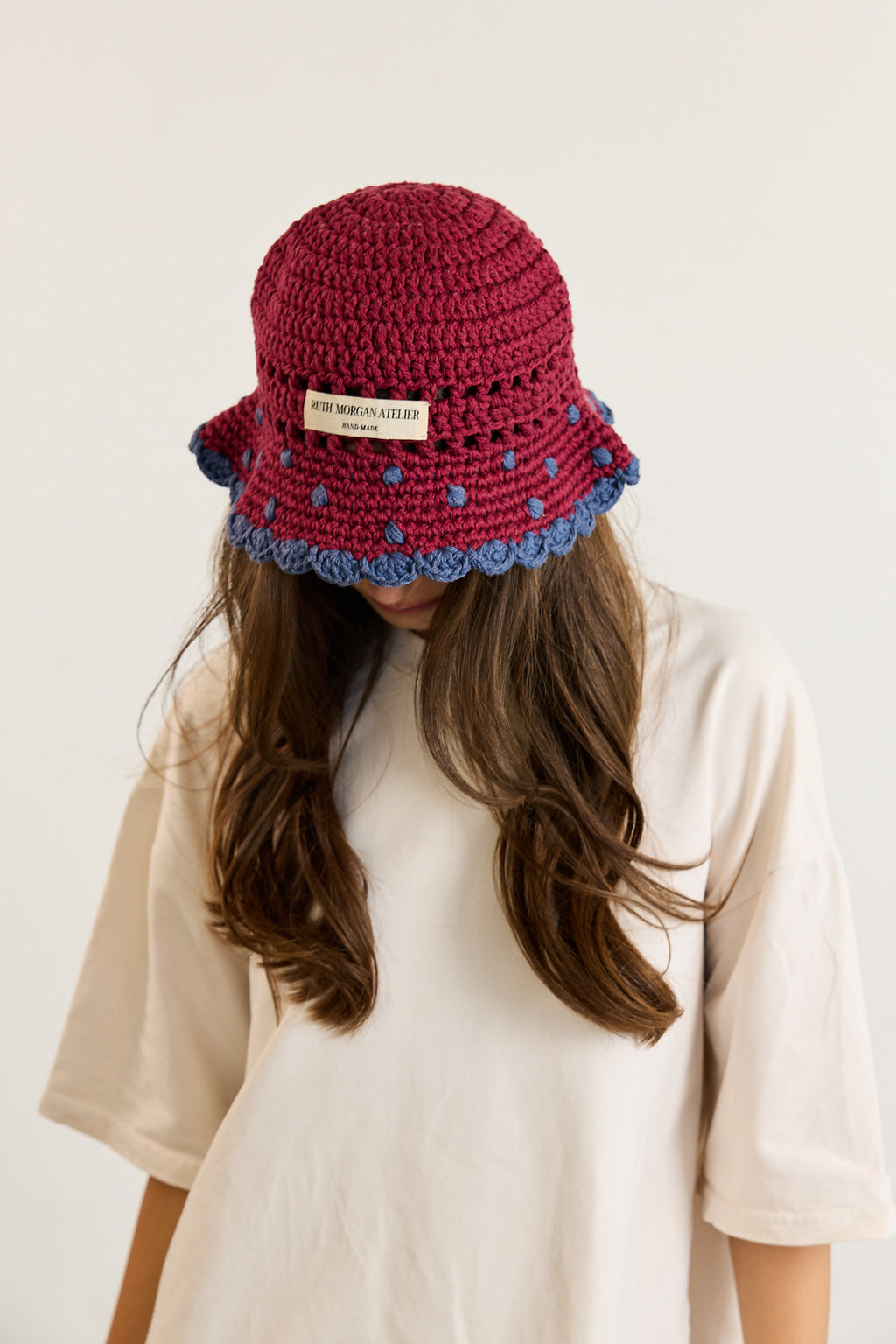 Polka Dot Crochet Bucket Hat
