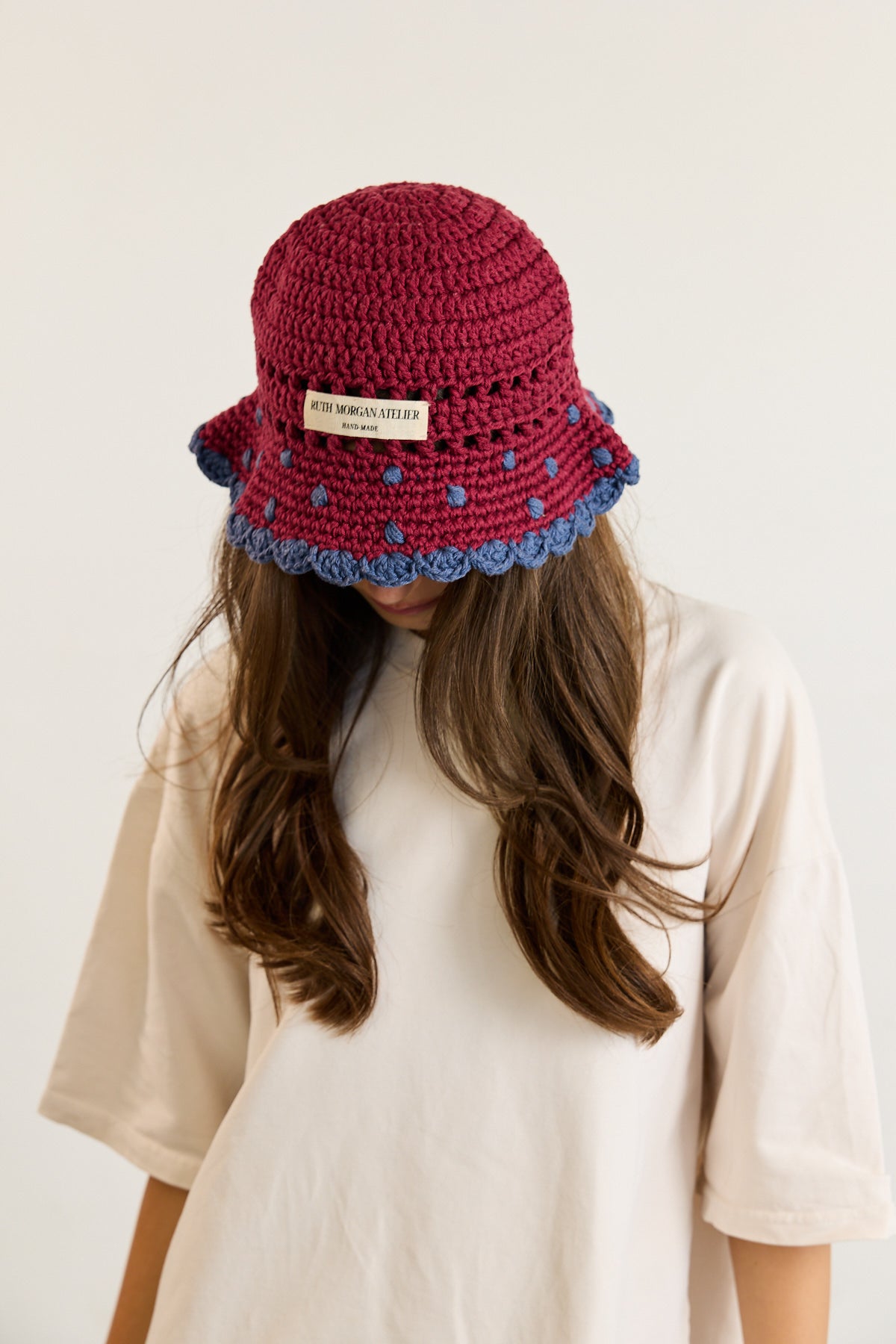 Polka Dot Crochet Bucket Hat