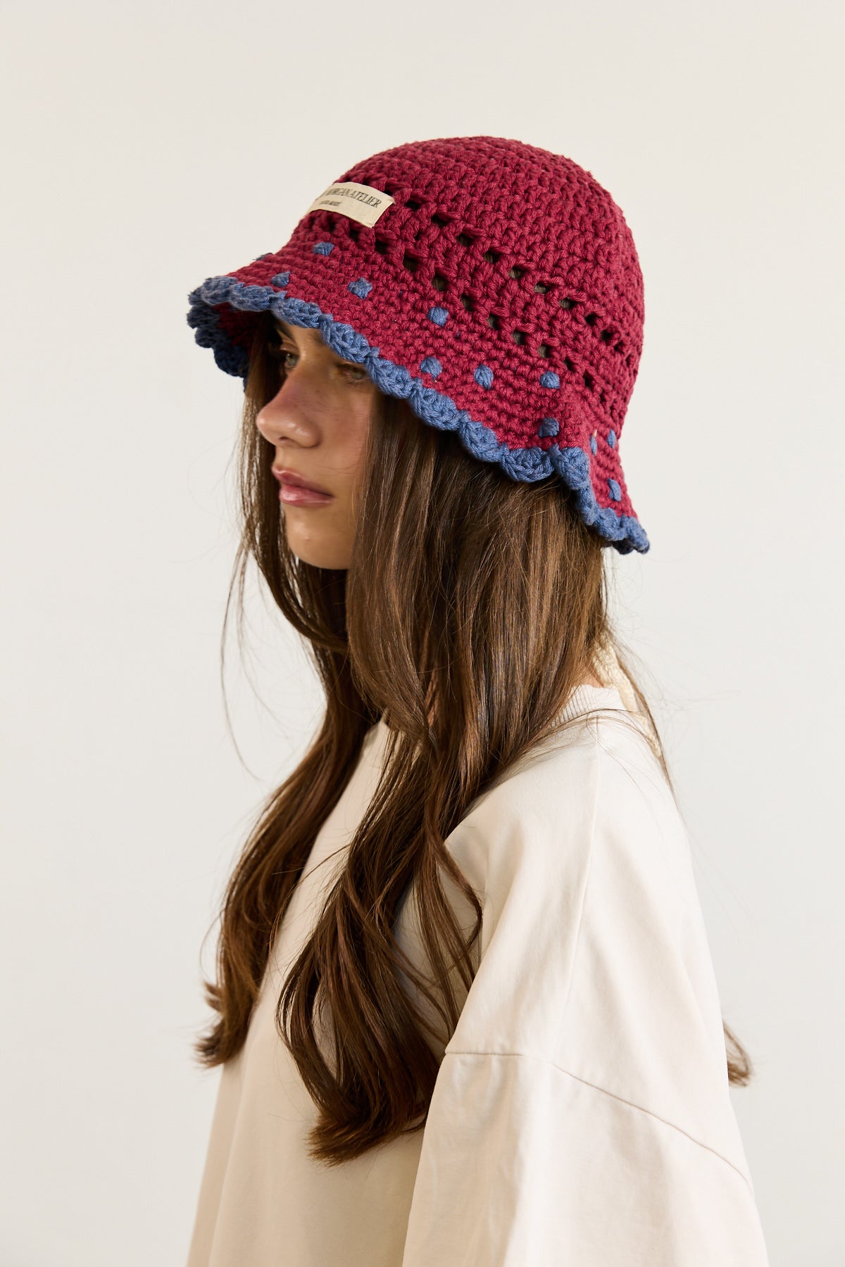 Polka Dot Crochet Bucket Hat