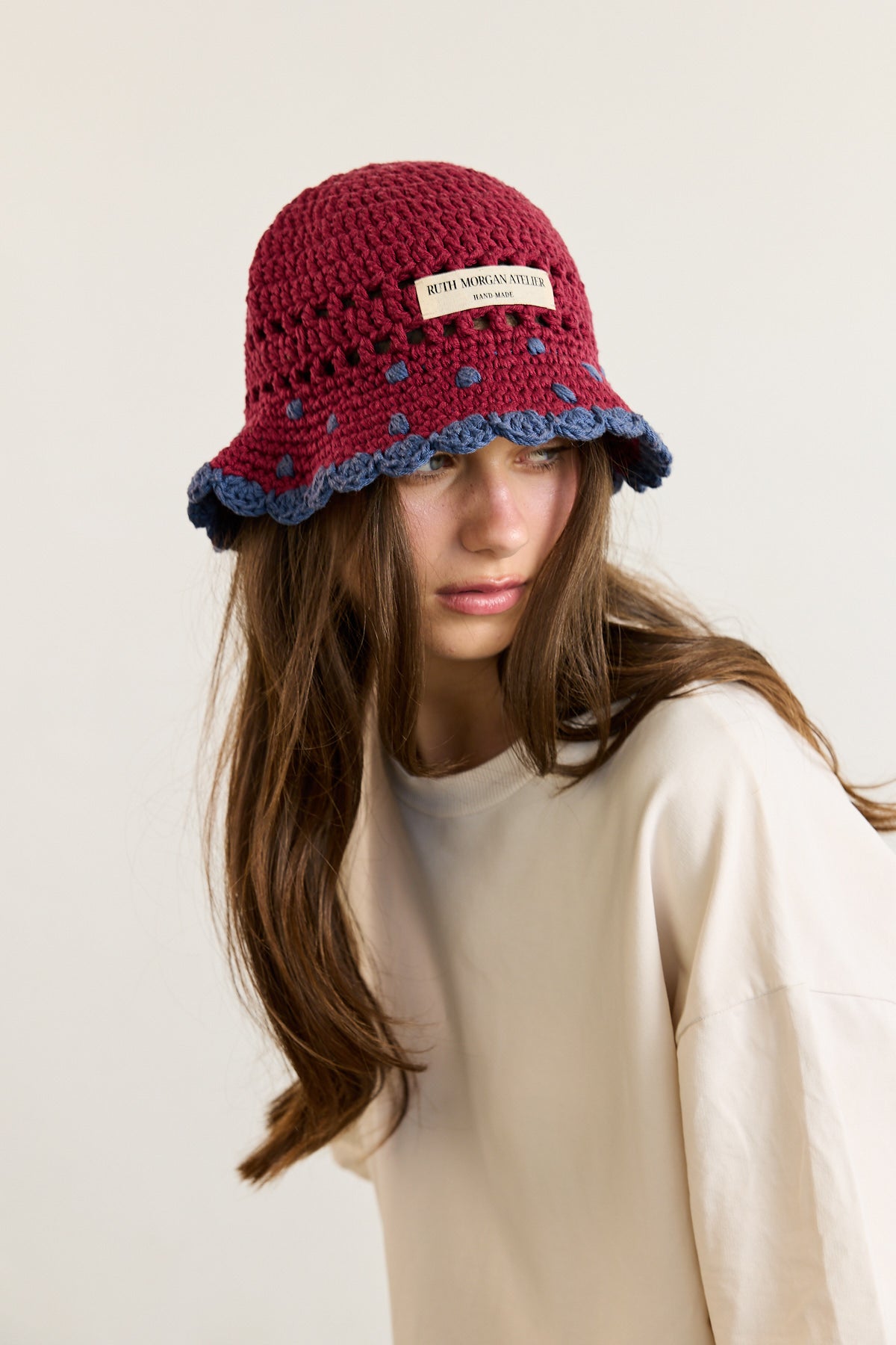 Polka Dot Crochet Bucket Hat