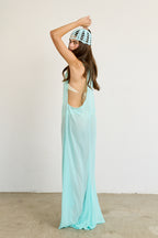 Tiffany Blue Chiffon Sheer Dress