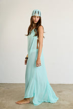 Tiffany Blue Chiffon Sheer Dress