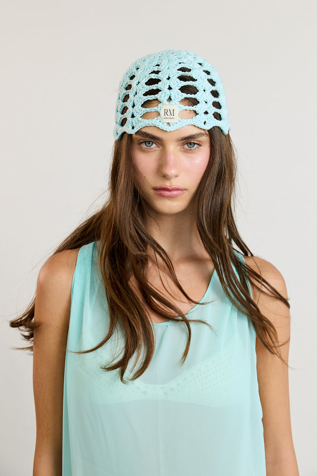 Tiffany Blue Crochet Skull Cap