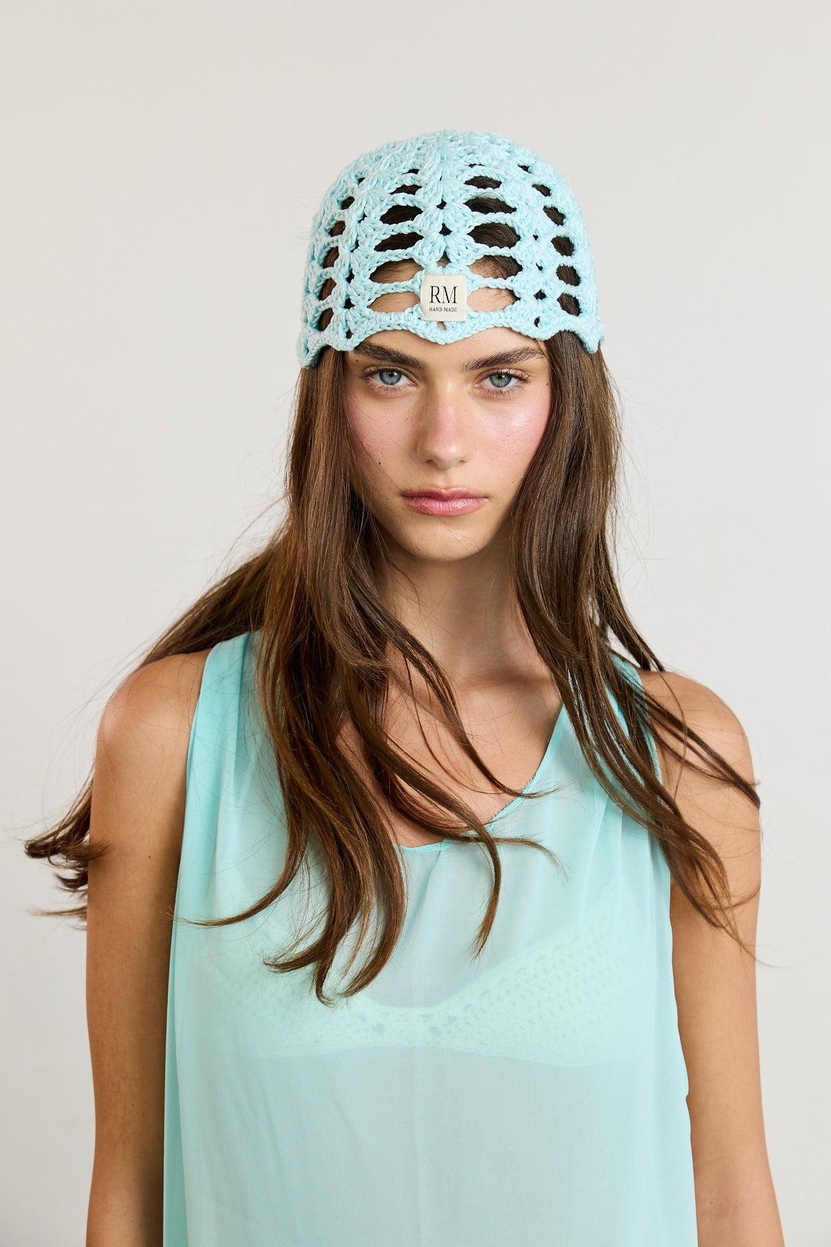 Tiffany Blue Crochet Skull Cap