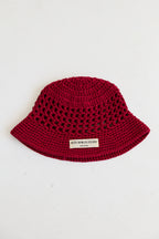 Burgundy Crochet Bucket Hat