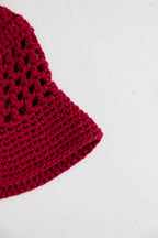 Burgundy Crochet Bucket Hat